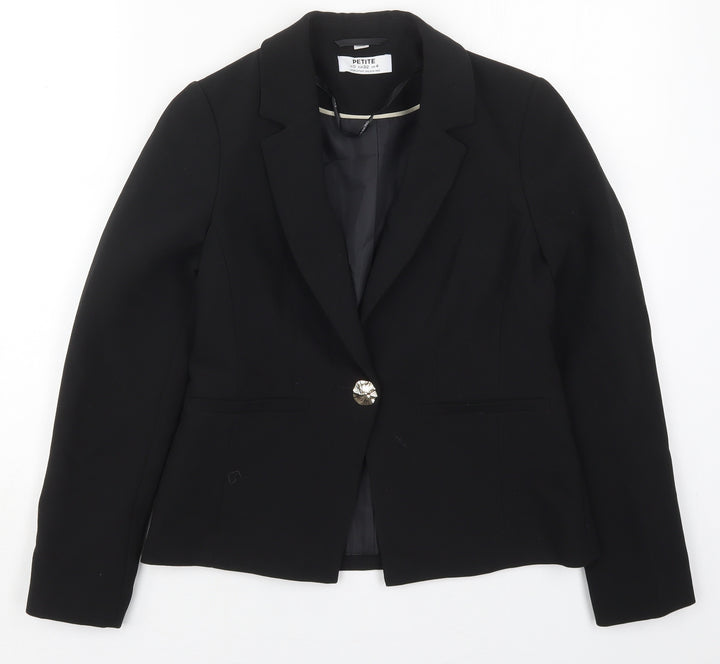 Dorothy Perkins Womens Black Polyester Jacket Suit Jacket Size 4