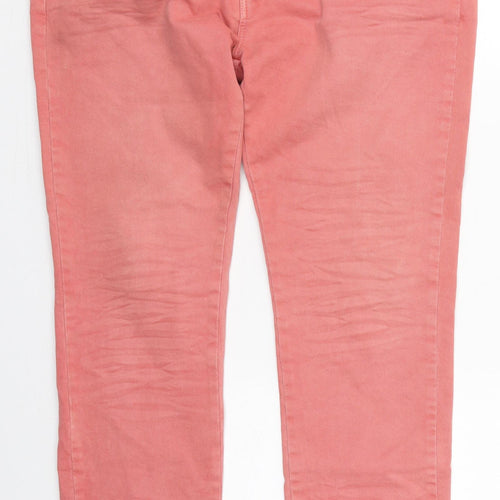 La Redoute Womens Pink  Cotton Skinny Jeans Size 14 L30 in Regular Button