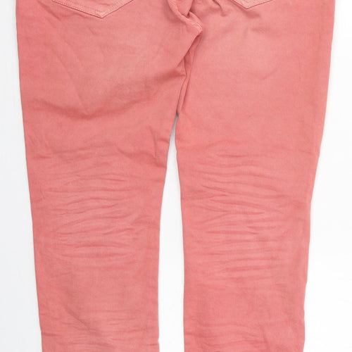 La Redoute Womens Pink  Cotton Skinny Jeans Size 14 L30 in Regular Button