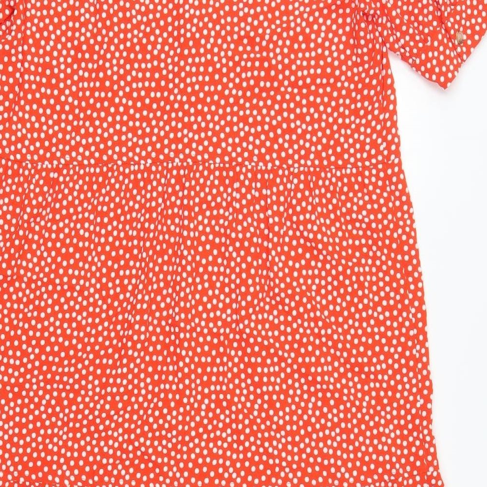 Marks and Spencer Womens Red Polka Dot Viscose Maxi  Size 16  V-Neck Pullover