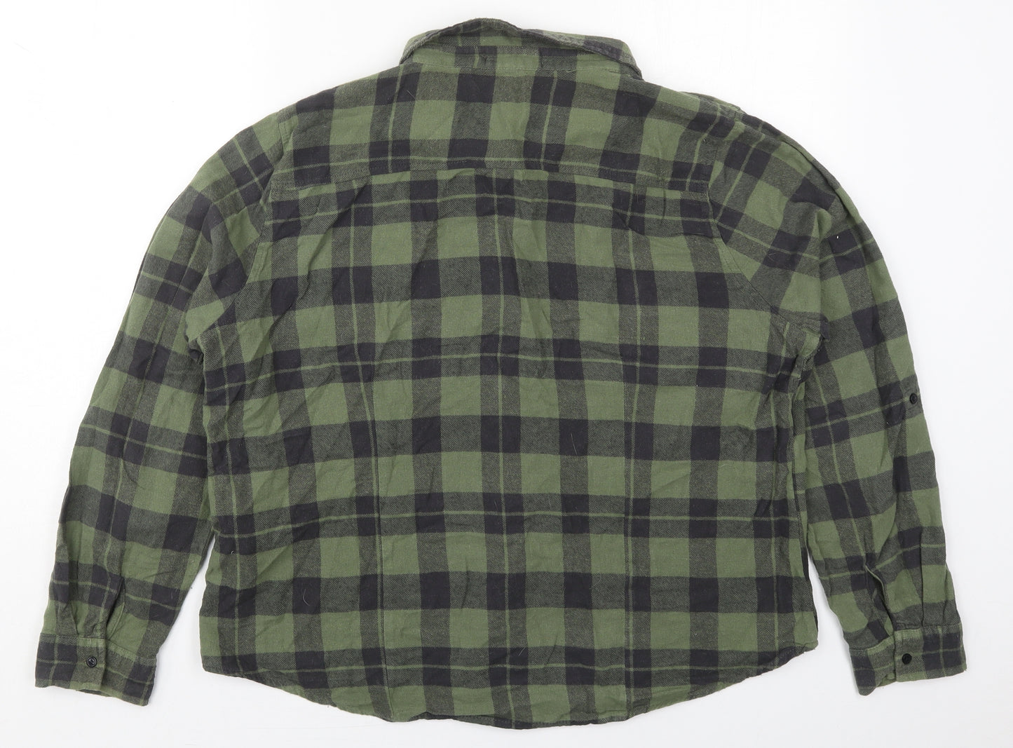 Primark Womens Grey Check Cotton Basic Button-Up Size 20 Collared