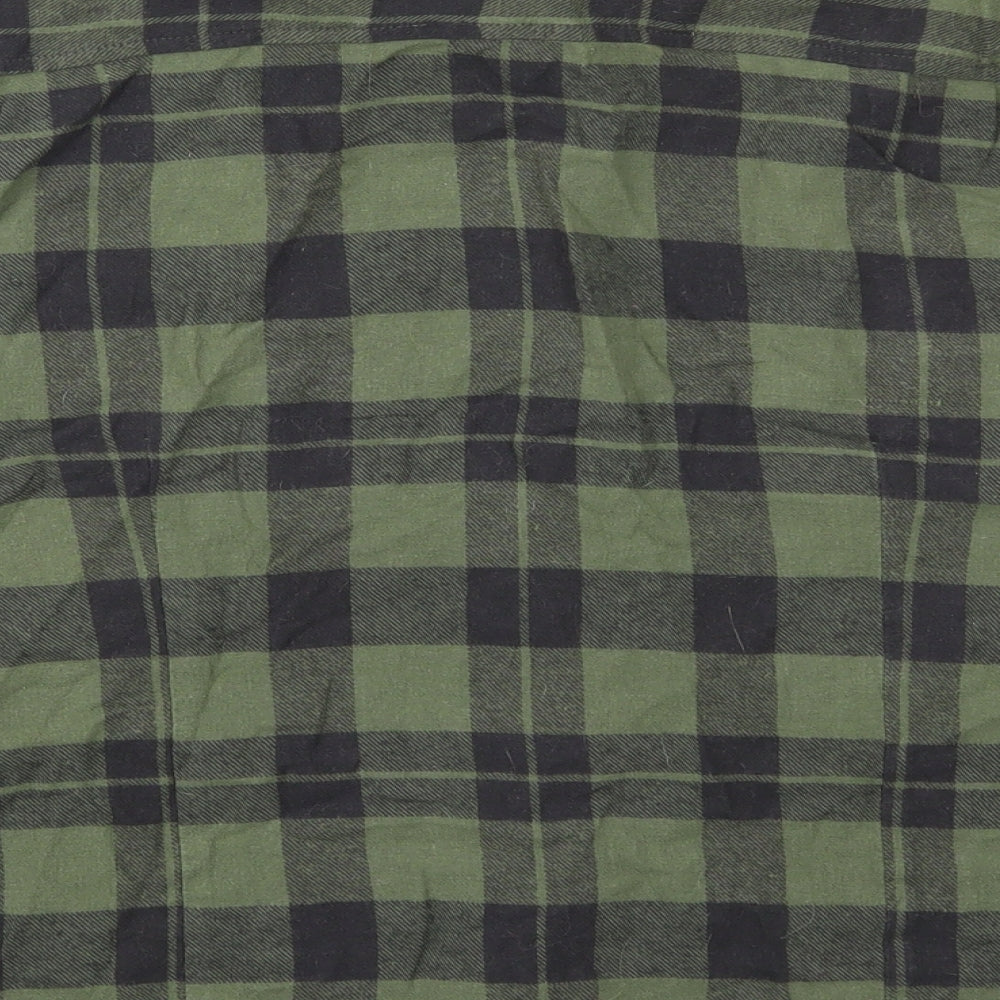 Primark Womens Grey Check Cotton Basic Button-Up Size 20 Collared