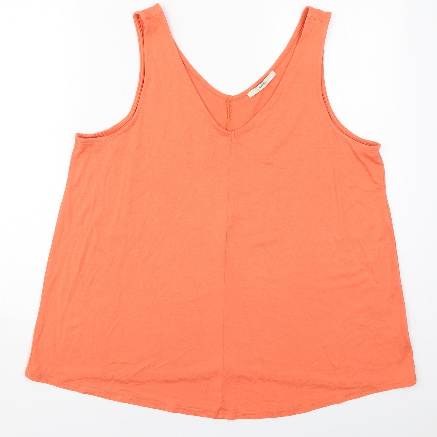 George Womens Orange  Viscose Basic Tank Size 18 V-Neck