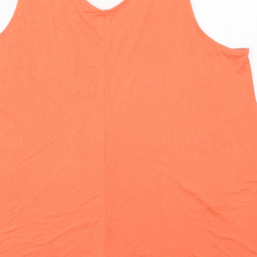 George Womens Orange  Viscose Basic Tank Size 18 V-Neck