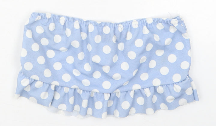 I SAW IT FIRST Womens Blue Polka Dot Polyester Cropped Tank Size 14 Round Neck