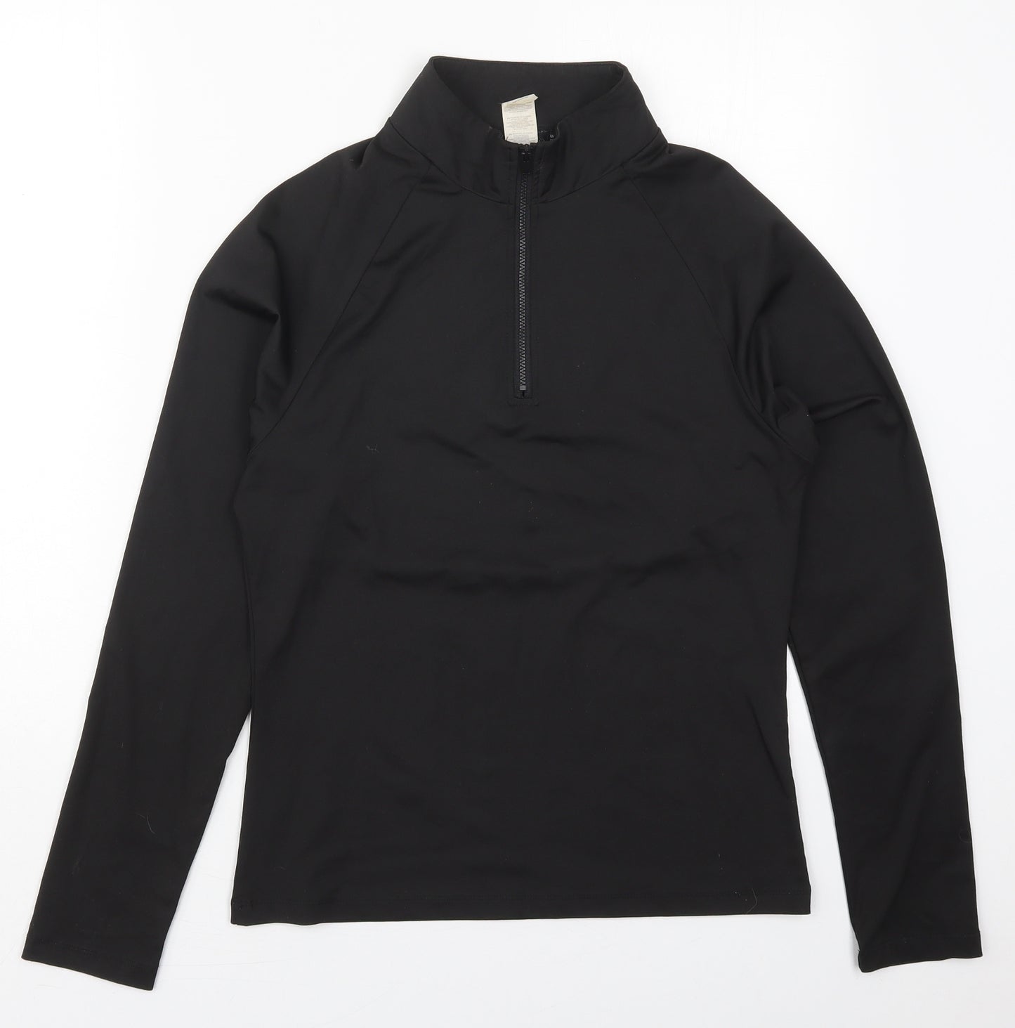PRETTYLITTLETHING Womens Black  Polyester Pullover Sweatshirt Size 12  Zip