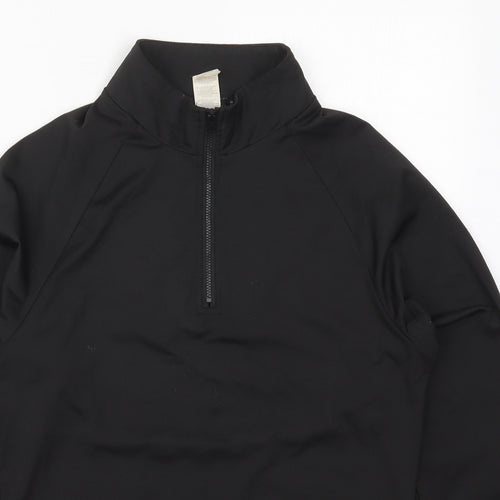 PRETTYLITTLETHING Womens Black  Polyester Pullover Sweatshirt Size 12  Zip