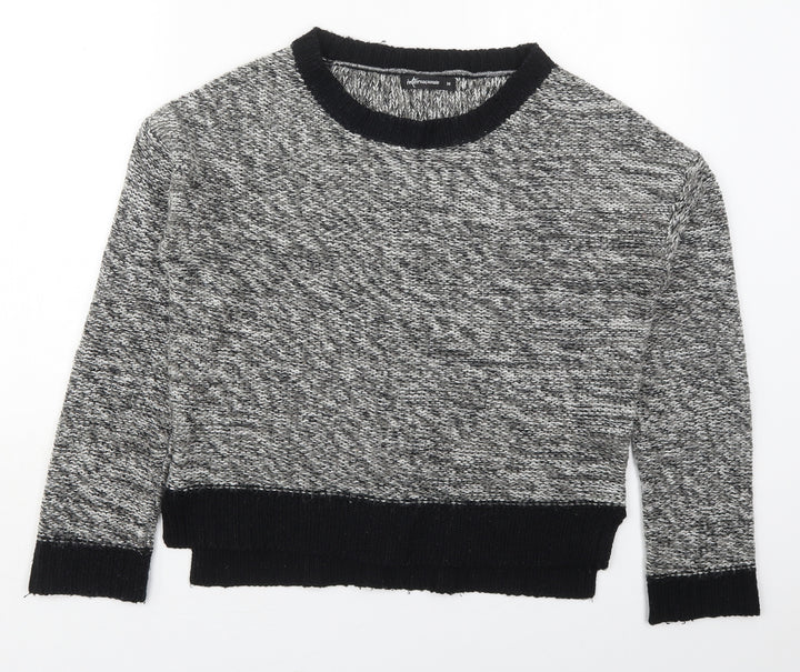 Internacionale Womens Grey Round Neck  Acrylic Pullover Jumper Size 14