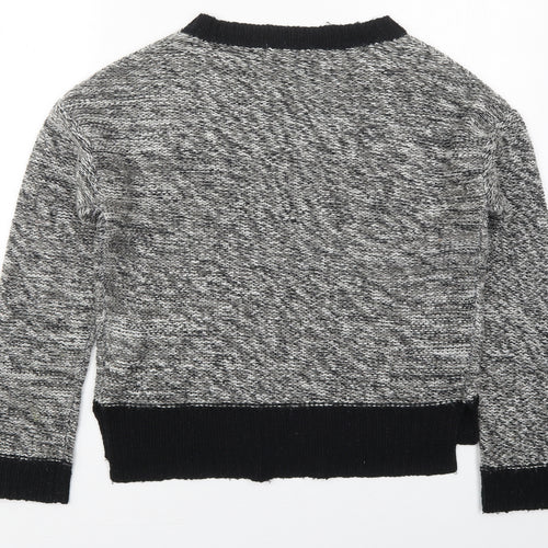 Internacionale Womens Grey Round Neck  Acrylic Pullover Jumper Size 14