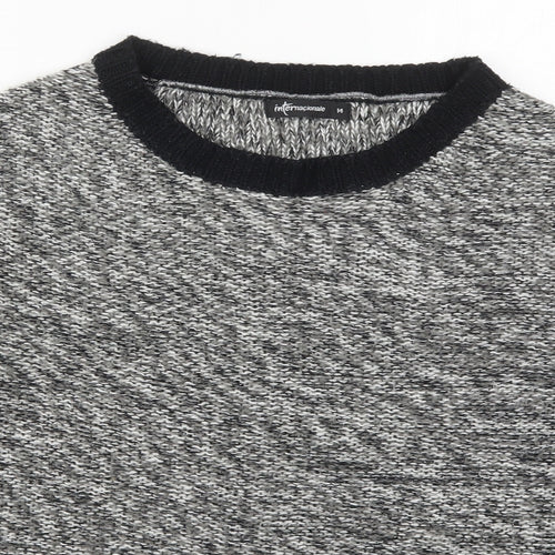 Internacionale Womens Grey Round Neck  Acrylic Pullover Jumper Size 14