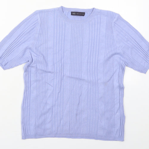 Marks and Spencer Womens Blue Crew Neck  Viscose Pullover Jumper Size 14