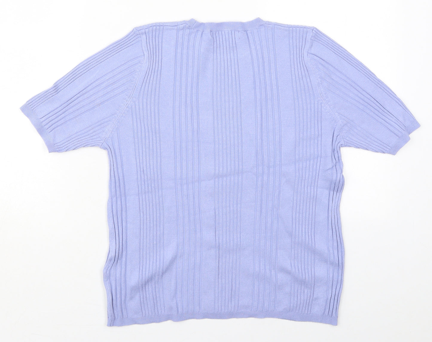 Marks and Spencer Womens Blue Crew Neck  Viscose Pullover Jumper Size 14
