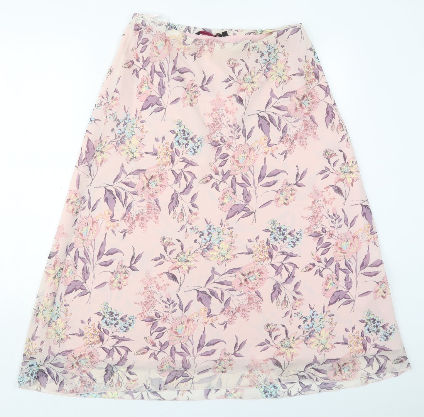 Hudson & Onslow Womens Pink Floral Polyester Maxi Skirt Size 14