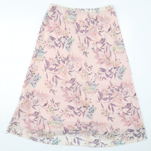 Hudson & Onslow Womens Pink Floral Polyester Maxi Skirt Size 14