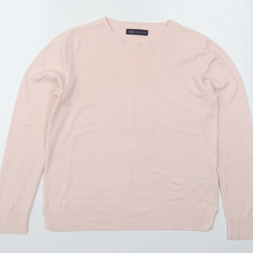 Marks and Spencer Womens Pink Crew Neck  Acrylic Pullover Jumper Size 14