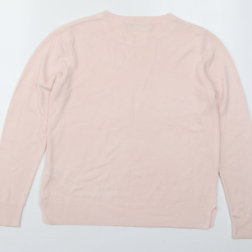 Marks and Spencer Womens Pink Crew Neck  Acrylic Pullover Jumper Size 14