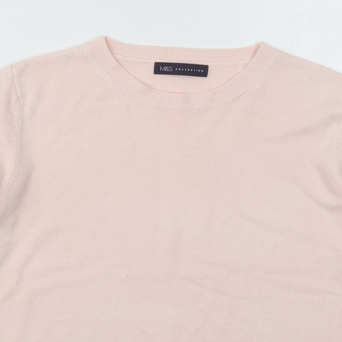 Marks and Spencer Womens Pink Crew Neck  Acrylic Pullover Jumper Size 14