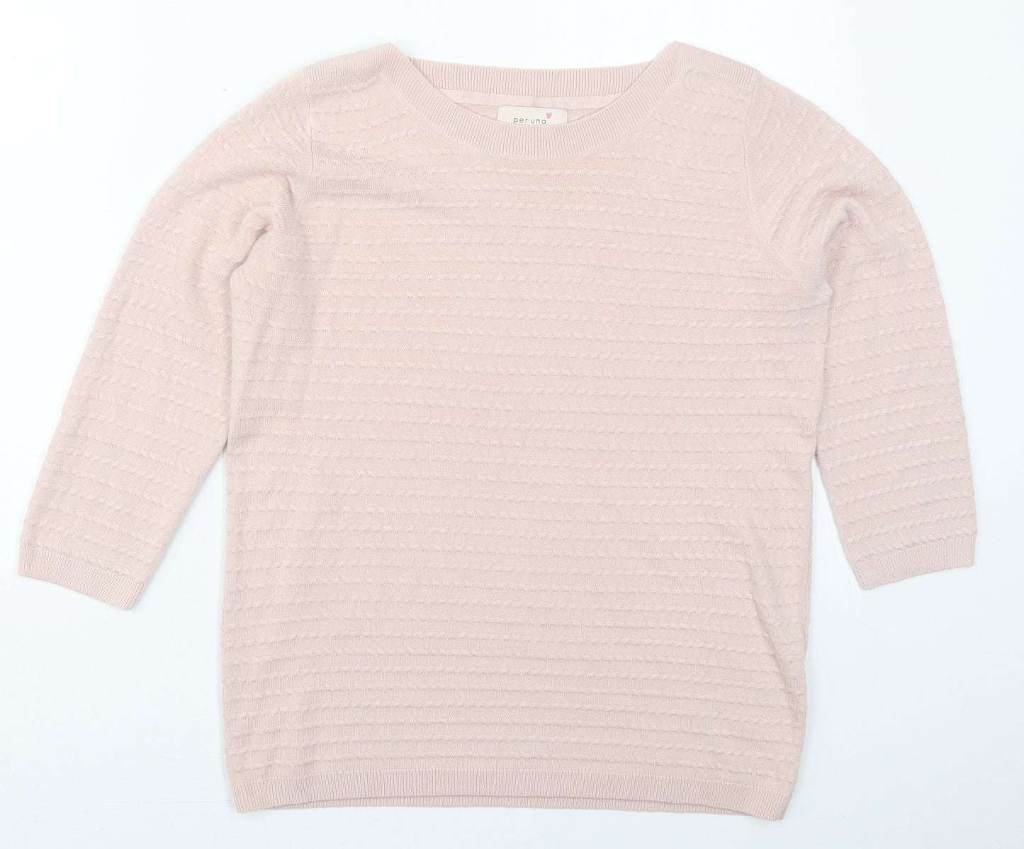 Marks and Spencer Womens Pink Boat Neck  Acrylic Pullover Jumper Size 14