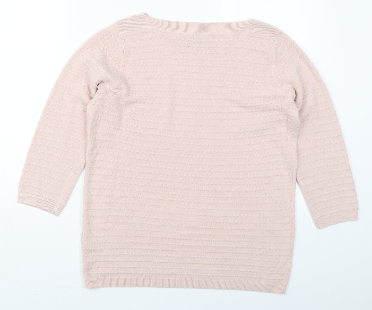 Marks and Spencer Womens Pink Boat Neck  Acrylic Pullover Jumper Size 14