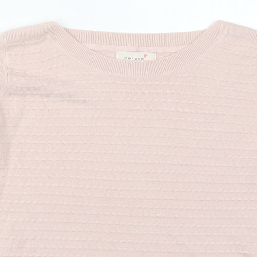 Marks and Spencer Womens Pink Boat Neck  Acrylic Pullover Jumper Size 14