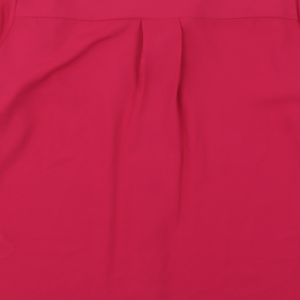 Marks and Spencer Womens Pink  Polyester Basic Button-Up Size 12 Collared