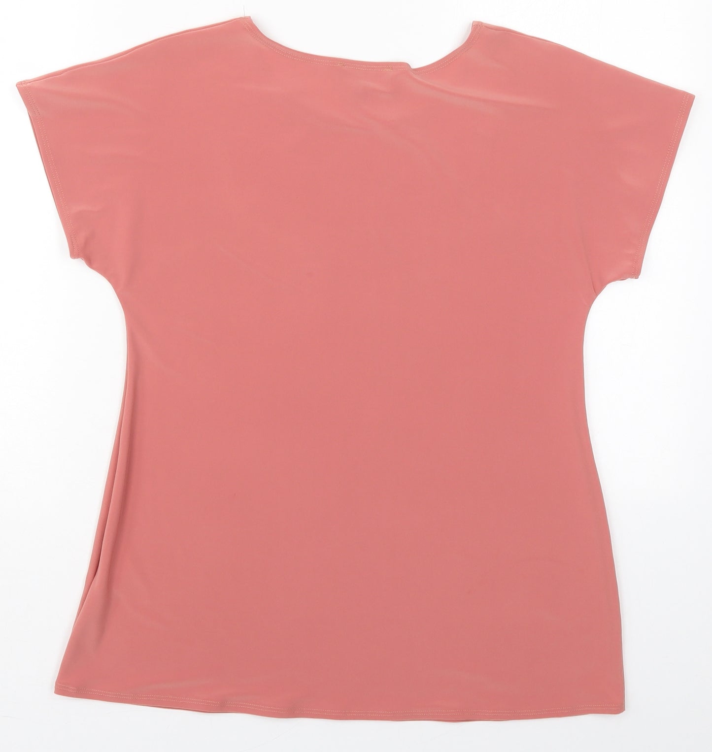 Saloos Womens Pink  Polyester Basic T-Shirt Size 12 Crew Neck