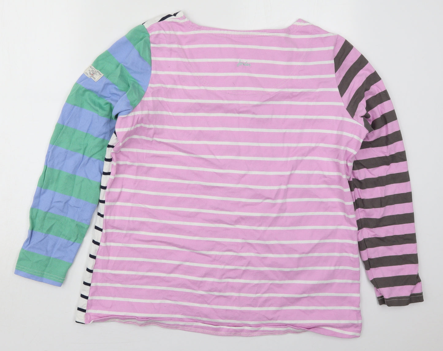 Joules Womens Pink Striped Cotton Pullover Sweatshirt Size 18  Pullover - Green and Blue