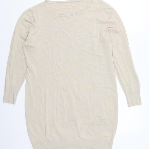 Avon Womens Beige Round Neck  Viscose Pullover Jumper Size 16