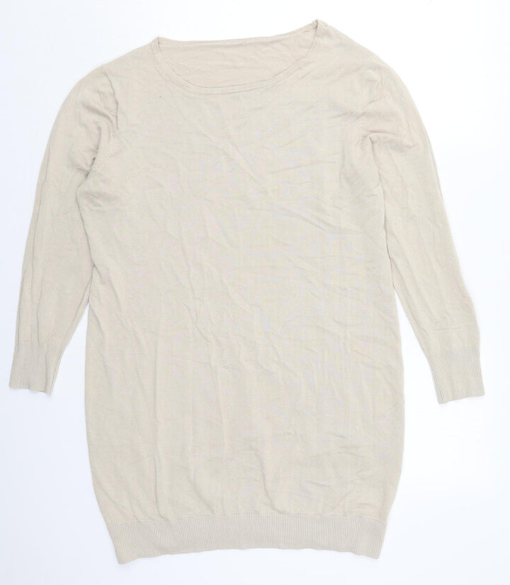 Avon Womens Beige Round Neck  Viscose Pullover Jumper Size 16