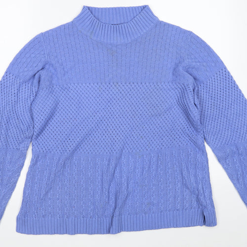 EWM Womens Blue Round Neck  Acrylic Pullover Jumper Size 14   - Size14-16