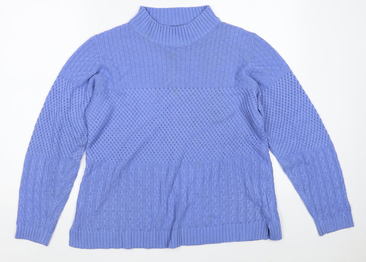 EWM Womens Blue Round Neck  Acrylic Pullover Jumper Size 14   - Size14-16