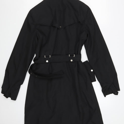 Lbt Club Womens Black   Trench Coat Coat Size L  Zip