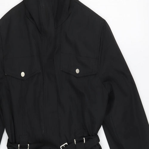 Lbt Club Womens Black   Trench Coat Coat Size L  Zip