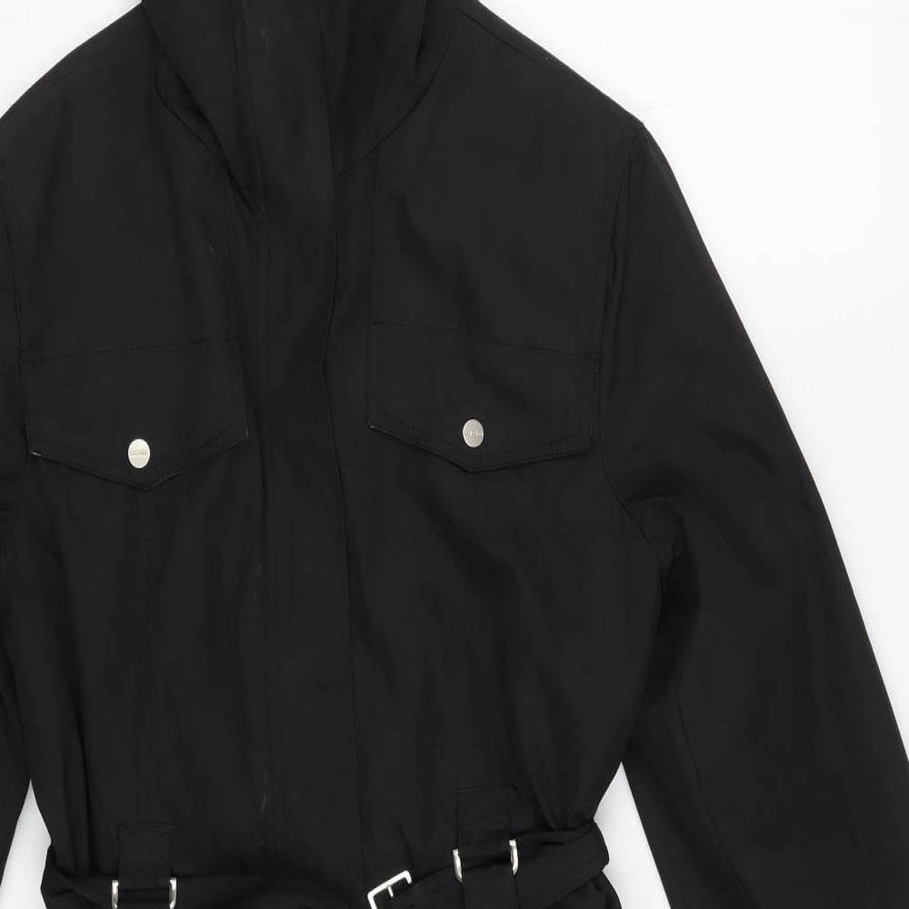 Lbt Club Womens Black   Trench Coat Coat Size L  Zip