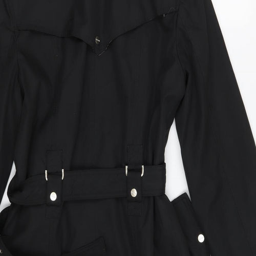 Lbt Club Womens Black   Trench Coat Coat Size L  Zip