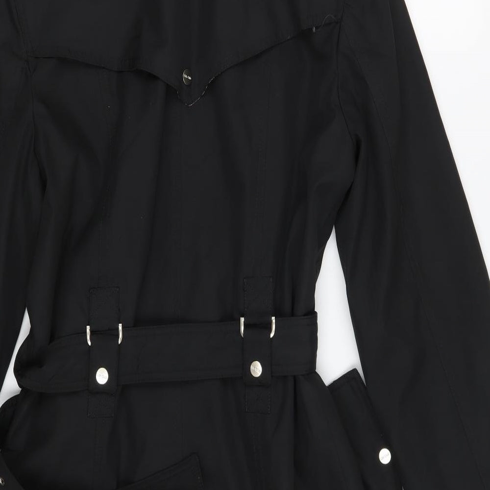 Lbt Club Womens Black   Trench Coat Coat Size L  Zip
