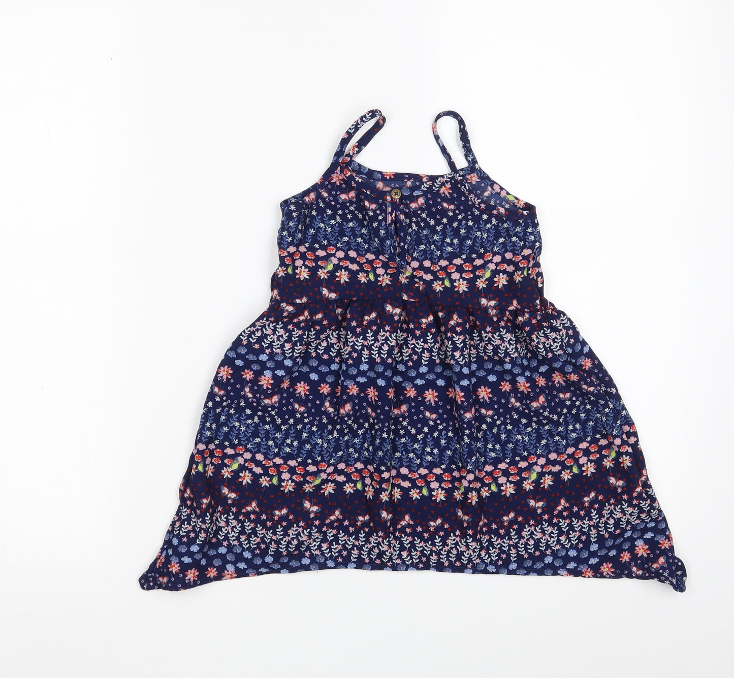 MANTARAY Girls Multicoloured Floral Polyester A-Line  Size 18-24 Months  Square Neck Button