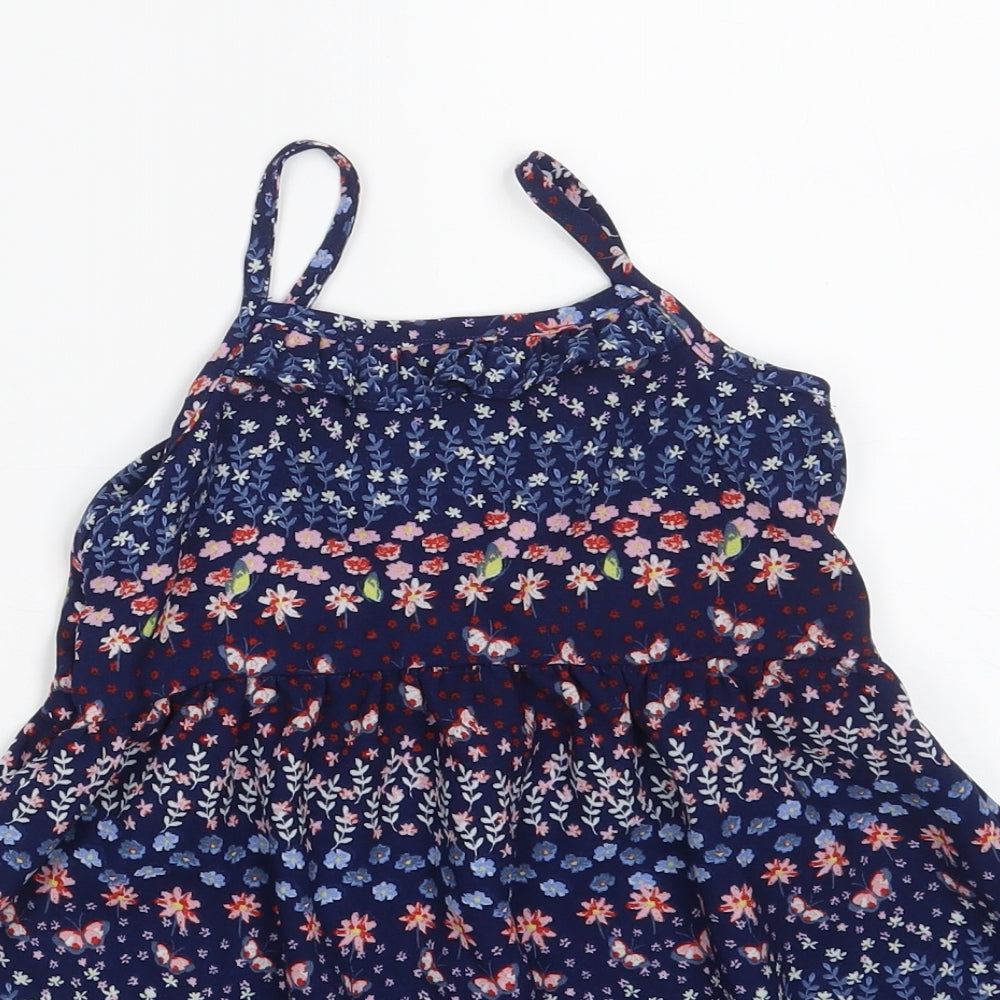 MANTARAY Girls Multicoloured Floral Polyester A-Line  Size 18-24 Months  Square Neck Button