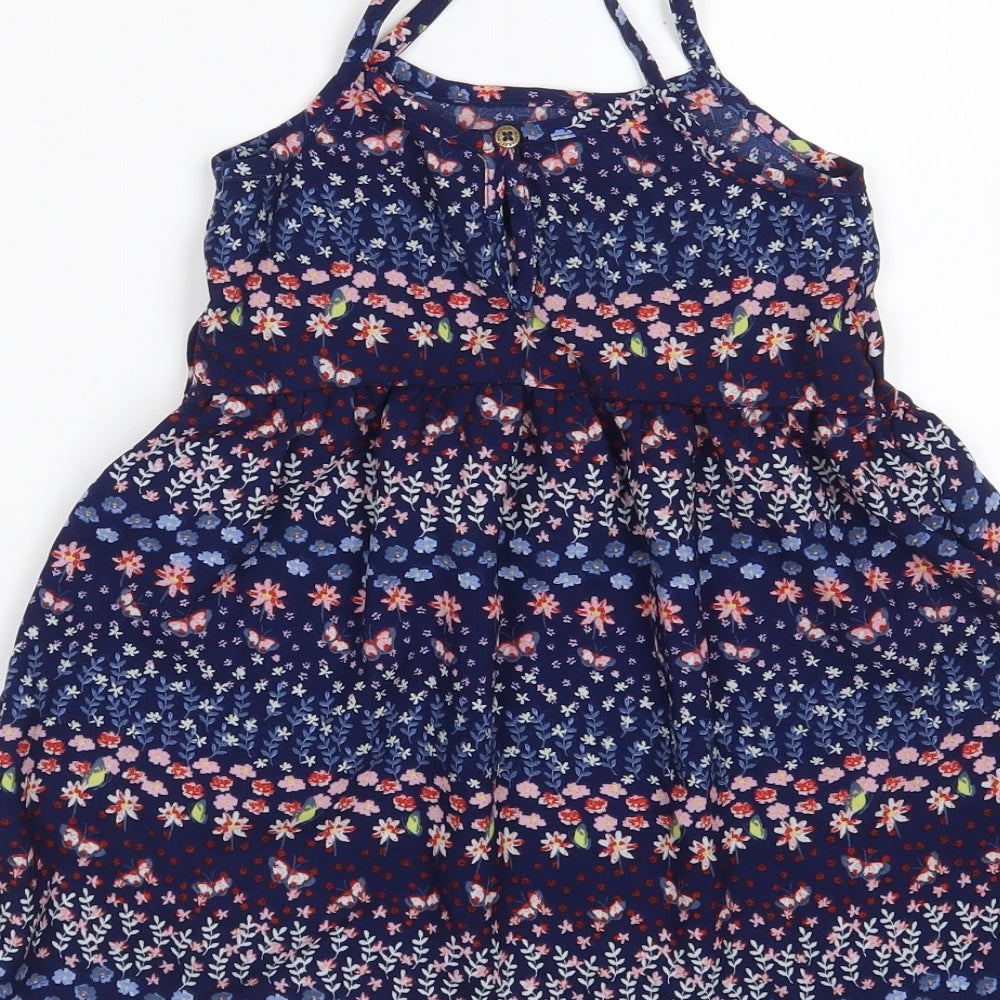 MANTARAY Girls Multicoloured Floral Polyester A-Line  Size 18-24 Months  Square Neck Button
