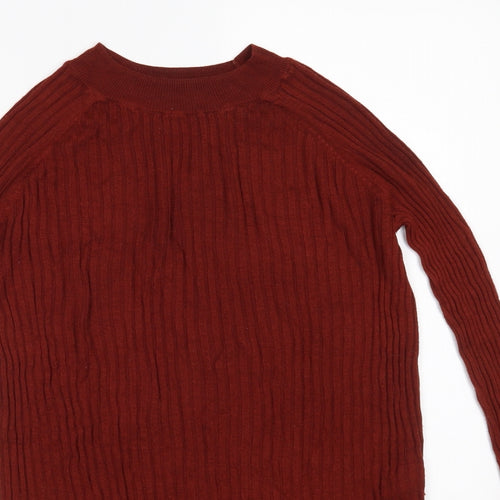 Matalan Womens Brown Round Neck  Viscose Pullover Jumper Size 12