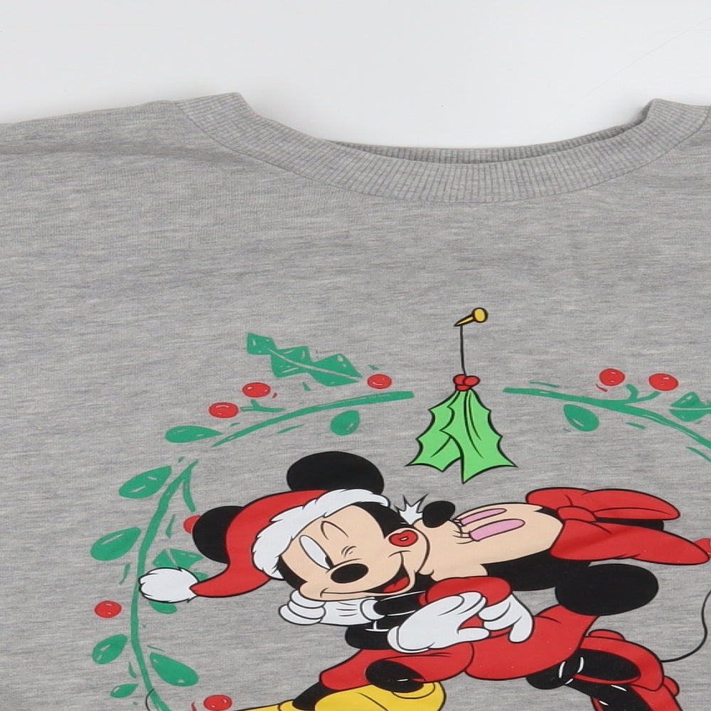 F&F Womens Grey  Cotton Pullover Sweatshirt Size 16   - Minnie Mouse- Christmas