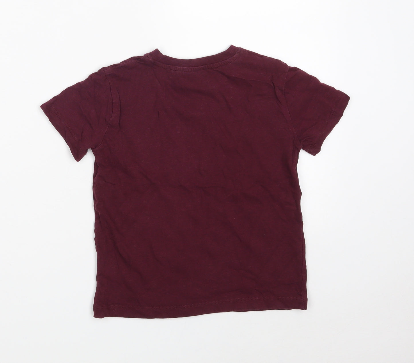 NEXT Boys Purple  100% Cotton Pullover T-Shirt Size 5 Years Round Neck