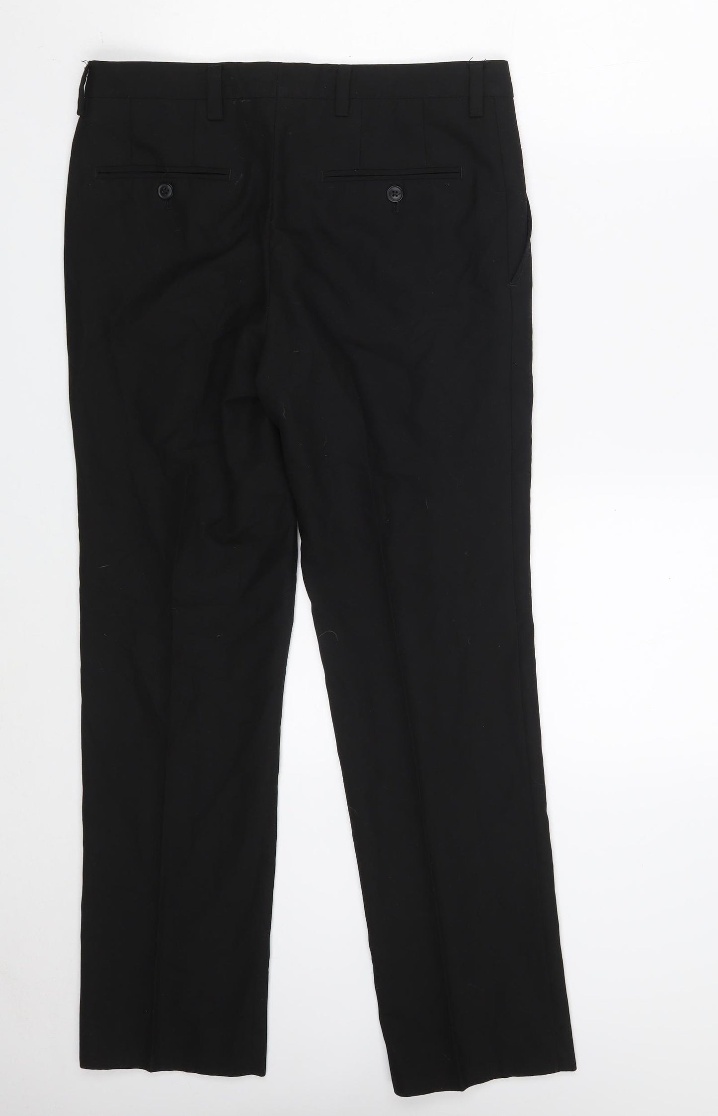 NEXT Mens Black  Polyester Chino Trousers Size 30 in L29 in Regular