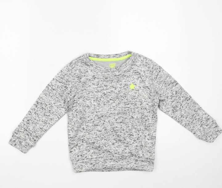 F&F Boys Grey 100% Polyester Pullover Sweatshirt Size 5-6 Years