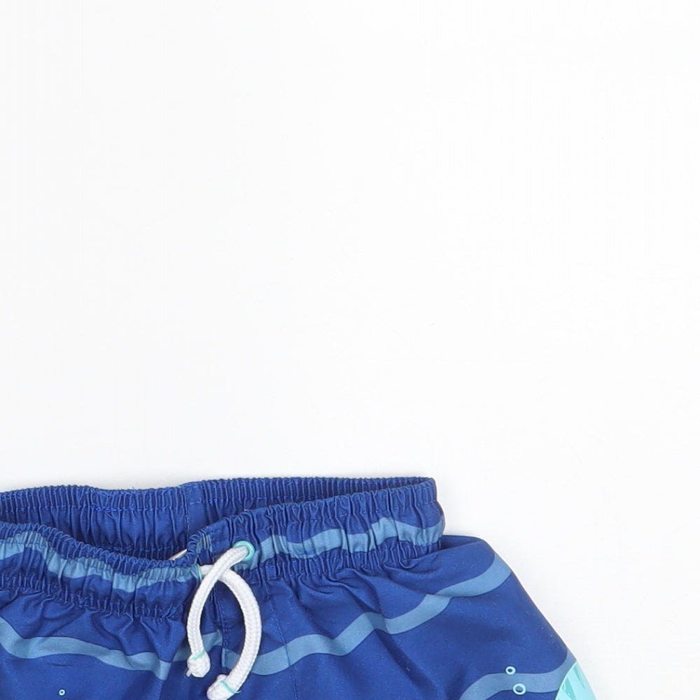 George Boys Blue Striped 100% Polyester Sweat Shorts Size 2-3 Years  Regular  - Swimmer in Training