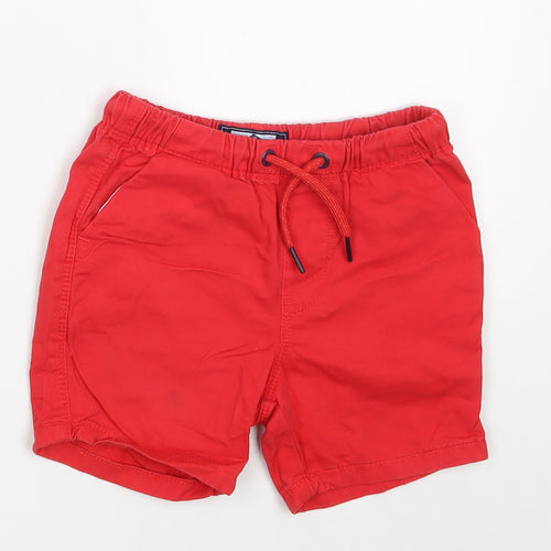 NEXT Boys Red  100% Cotton Chino Shorts Size 2 Years  Regular Drawstring
