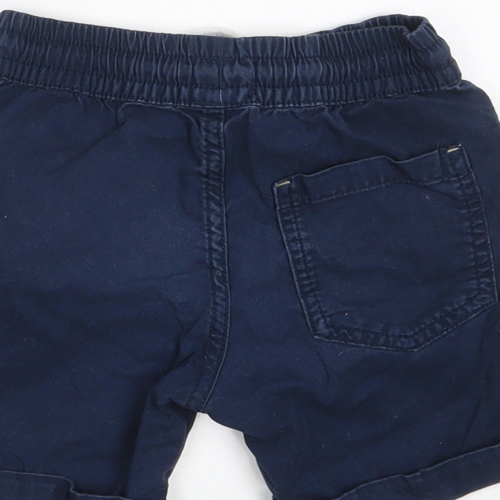 F&F Boys Blue  100% Cotton Chino Shorts Size 2-3 Years  Regular Drawstring