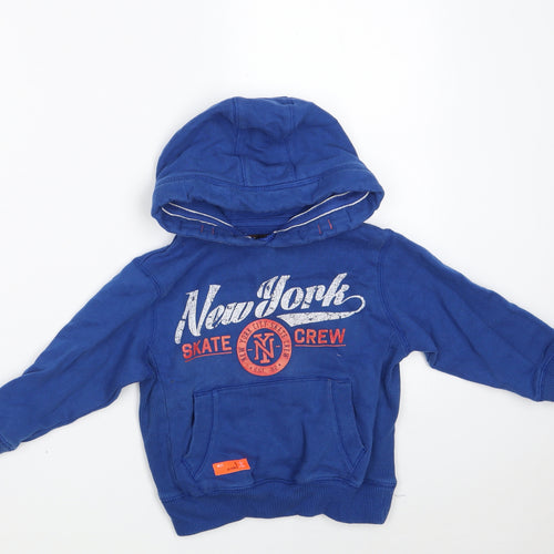 NEXT Boys Blue  Cotton Pullover Hoodie Size 4 Years   - New York -Skate Crew