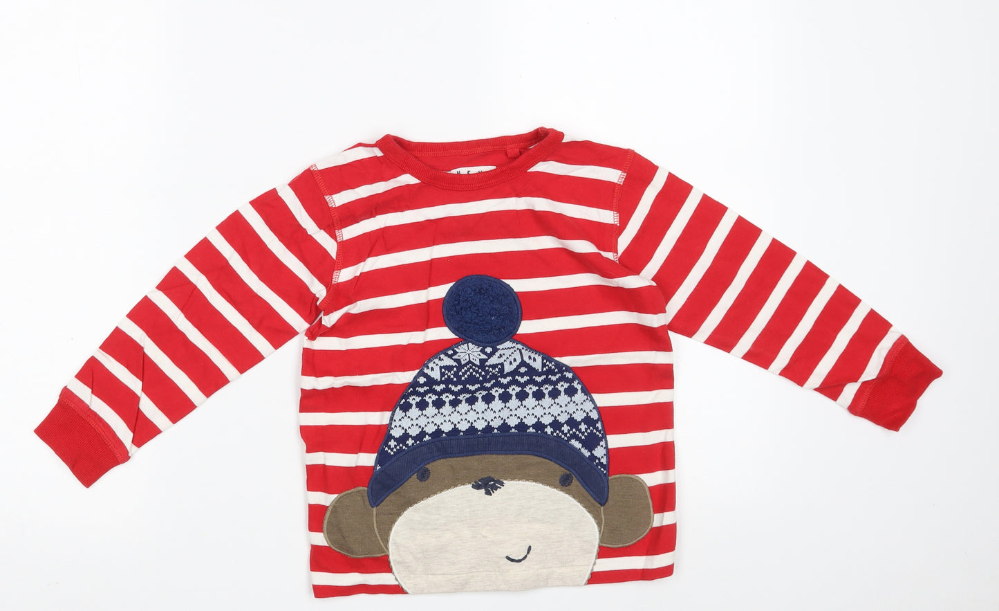 NEXT Boys Red Striped 100% Cotton Pullover Sweatshirt Size 5 Years