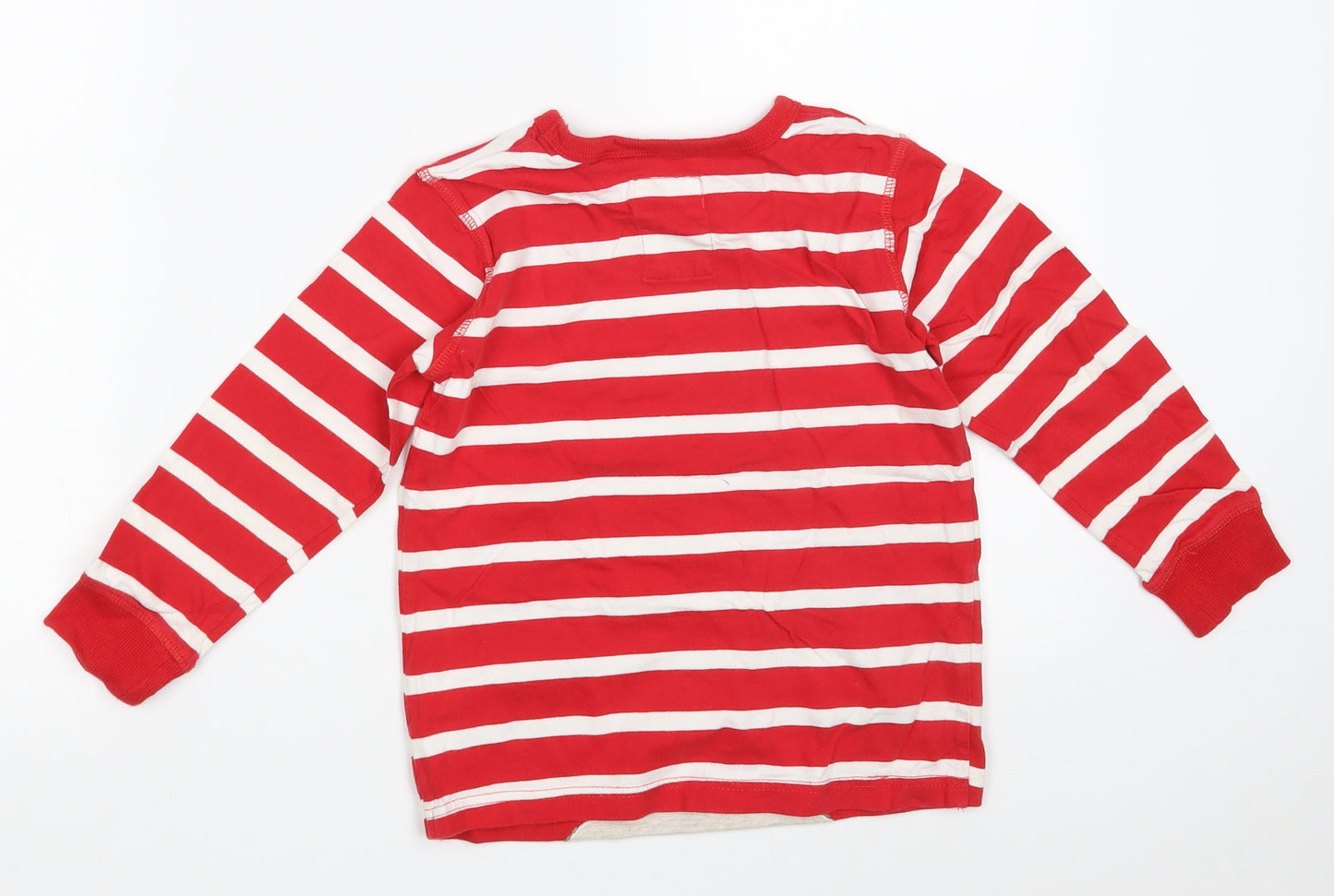 NEXT Boys Red Striped 100% Cotton Pullover Sweatshirt Size 5 Years